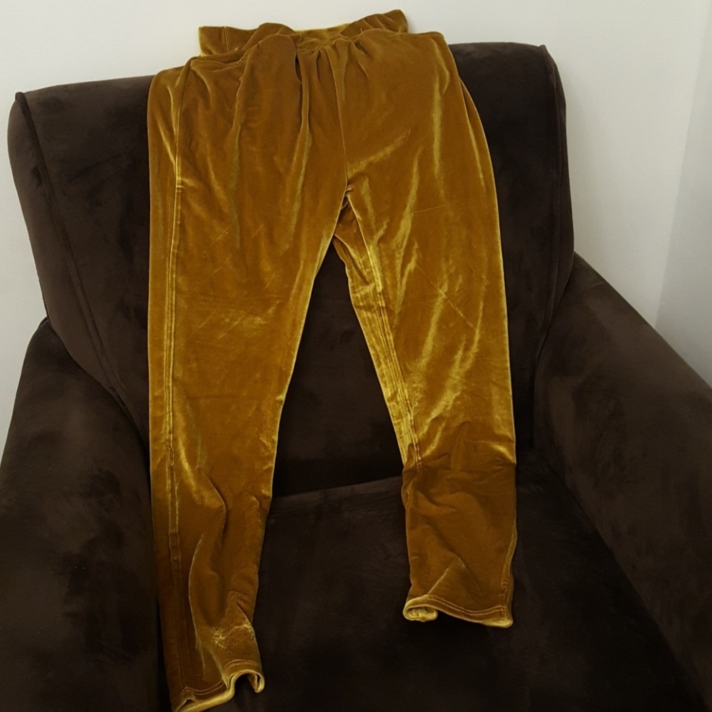 Gold velvet pants